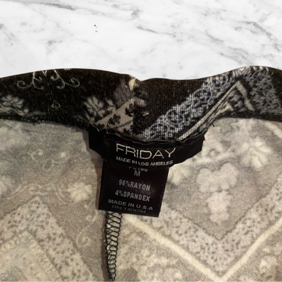 Black & Cream Boho Flare Pants - Medium, Festival Ready Statement Bottoms - Picture 3 of 8